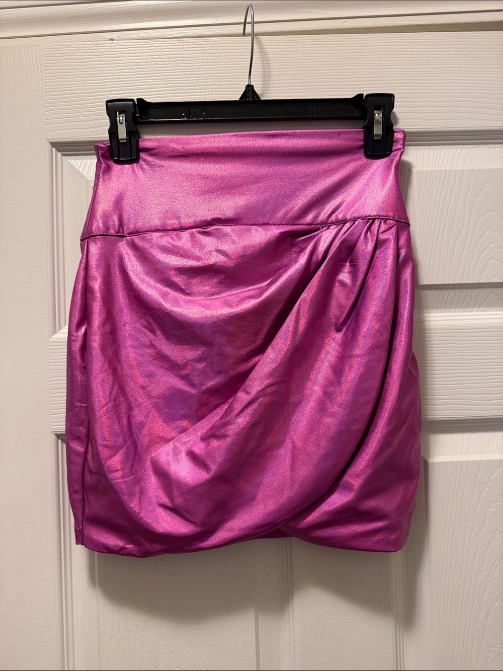 superdown Pink Metallic Tulip Mini Skirt
